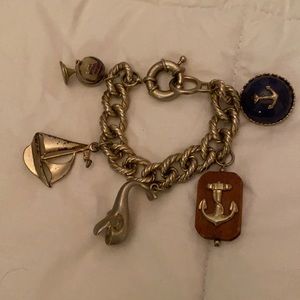 Nautical bronze charm bracelet